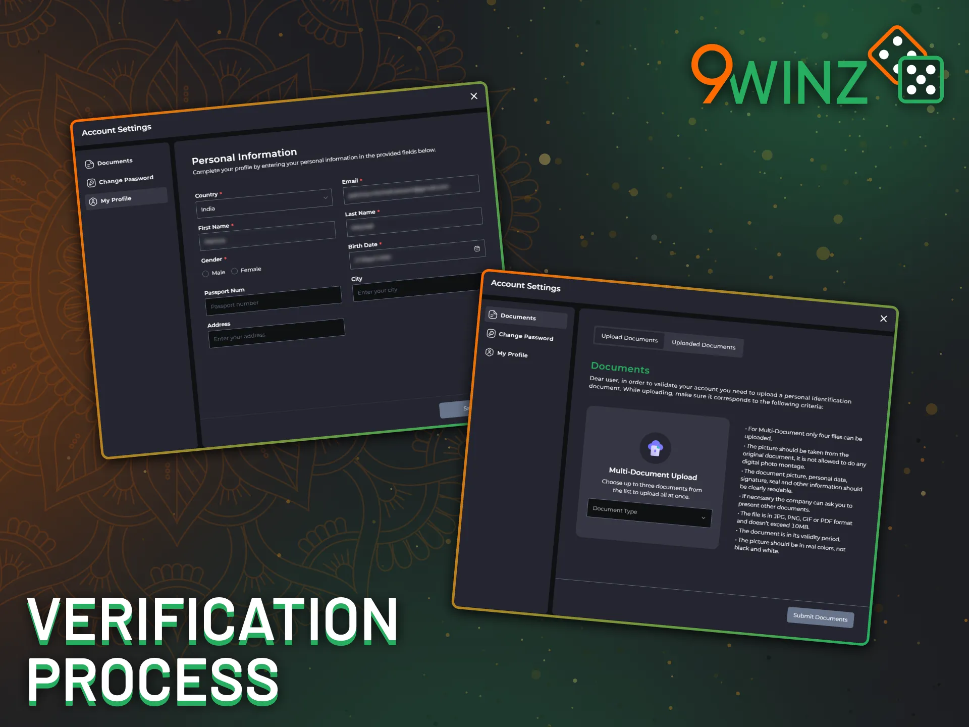 Learn how to verify your account on the 9Winz platform in India.